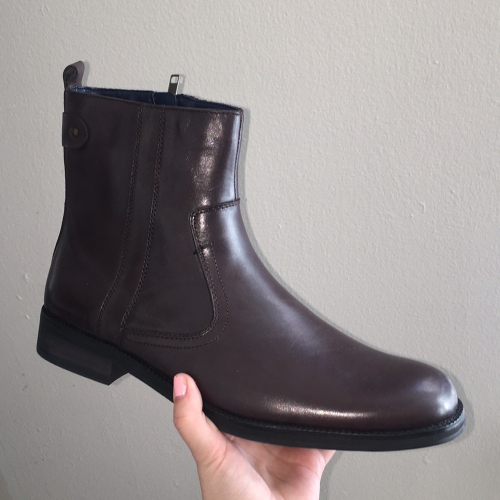 NWT Kenneth Cole 10.5 Mens Brown Leather Boots